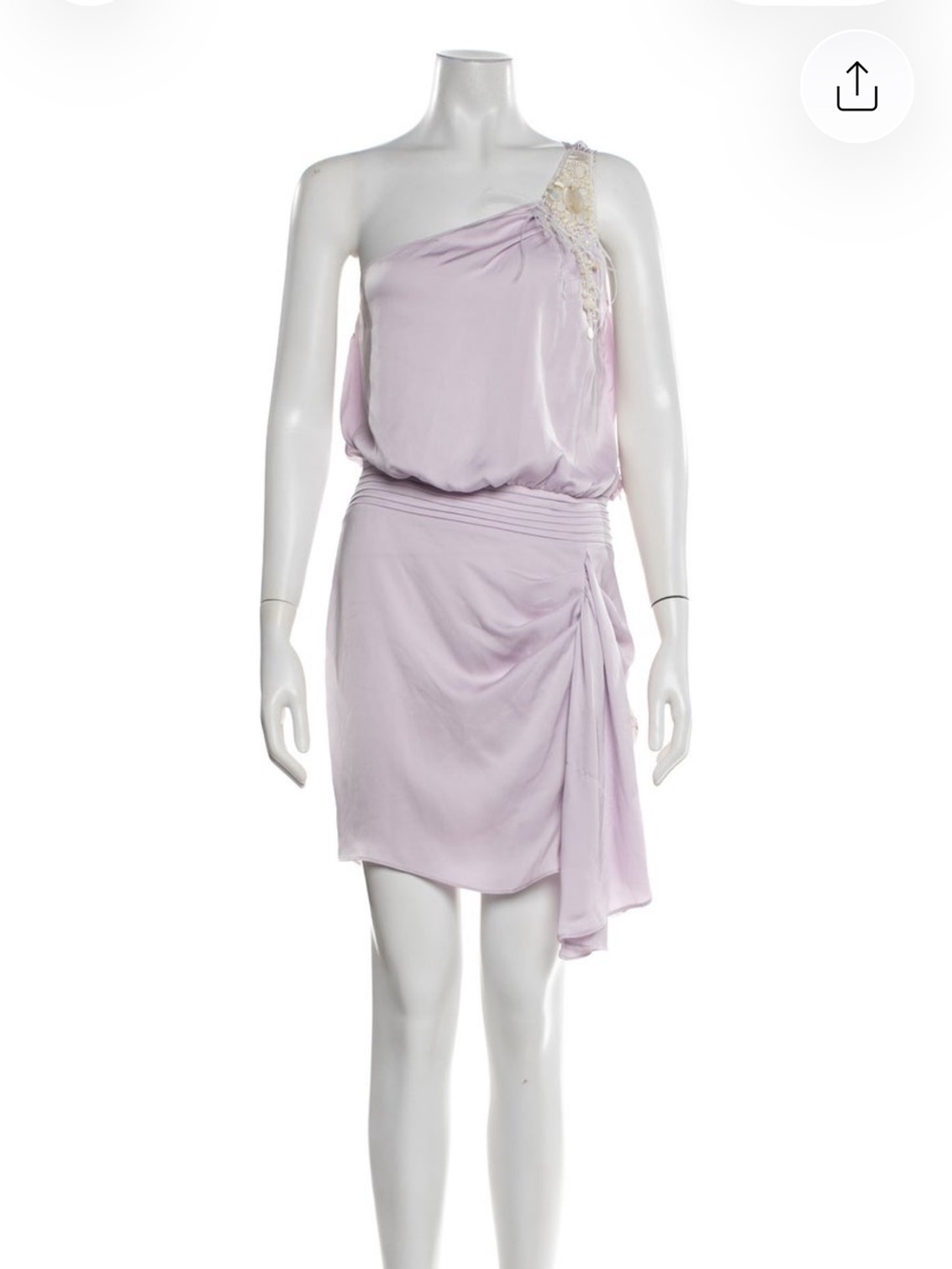 Ramy Brooke One-Shoulder Lavender Cocktail Dress with Draped Skirt